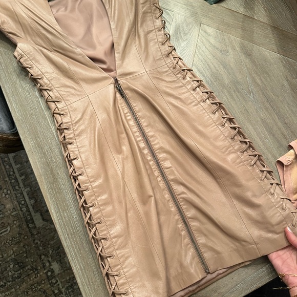 NWOT Mackage Faux Leather Lace Up Dress - Picture 10 of 11